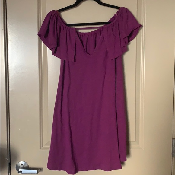 SOLD - NEW! Rebecca Minkoff purple off-the-shoulder dress - Picture 4 of 8